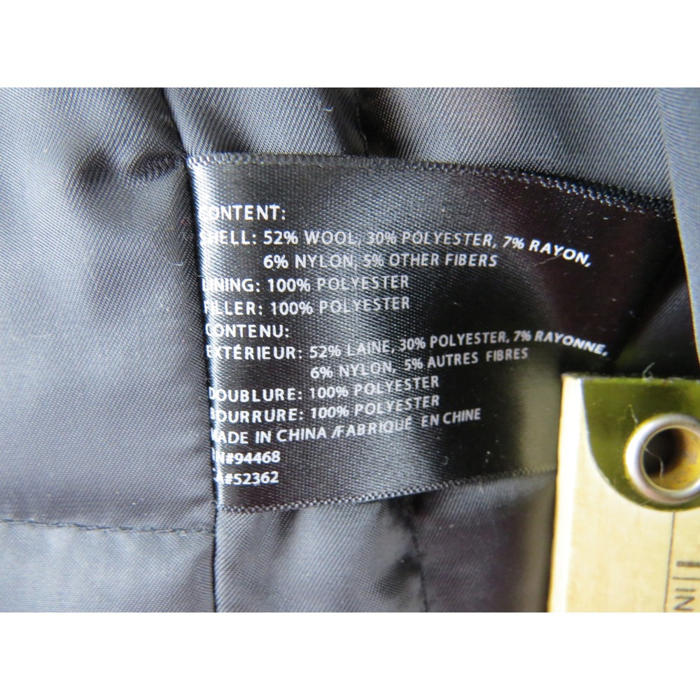 Buffalo David Bitton Wool Blend Peacoat Jacket L Charcoal Gray Double Breasted - Picture 5 of 9